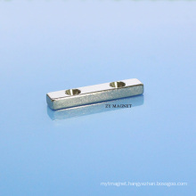 High Quality Block NdFeB Neodymium Magnet with Two Hole